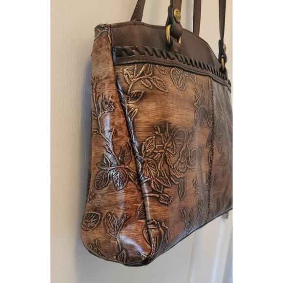 Patricia Nash Large English Garden Map Poppy Leather Tote Shoulder Bag Purse - Picture 5 of 16